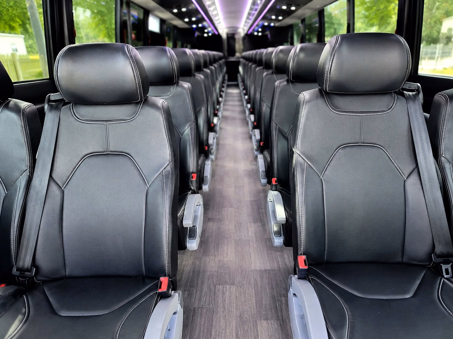 56 passenger charter bus inside